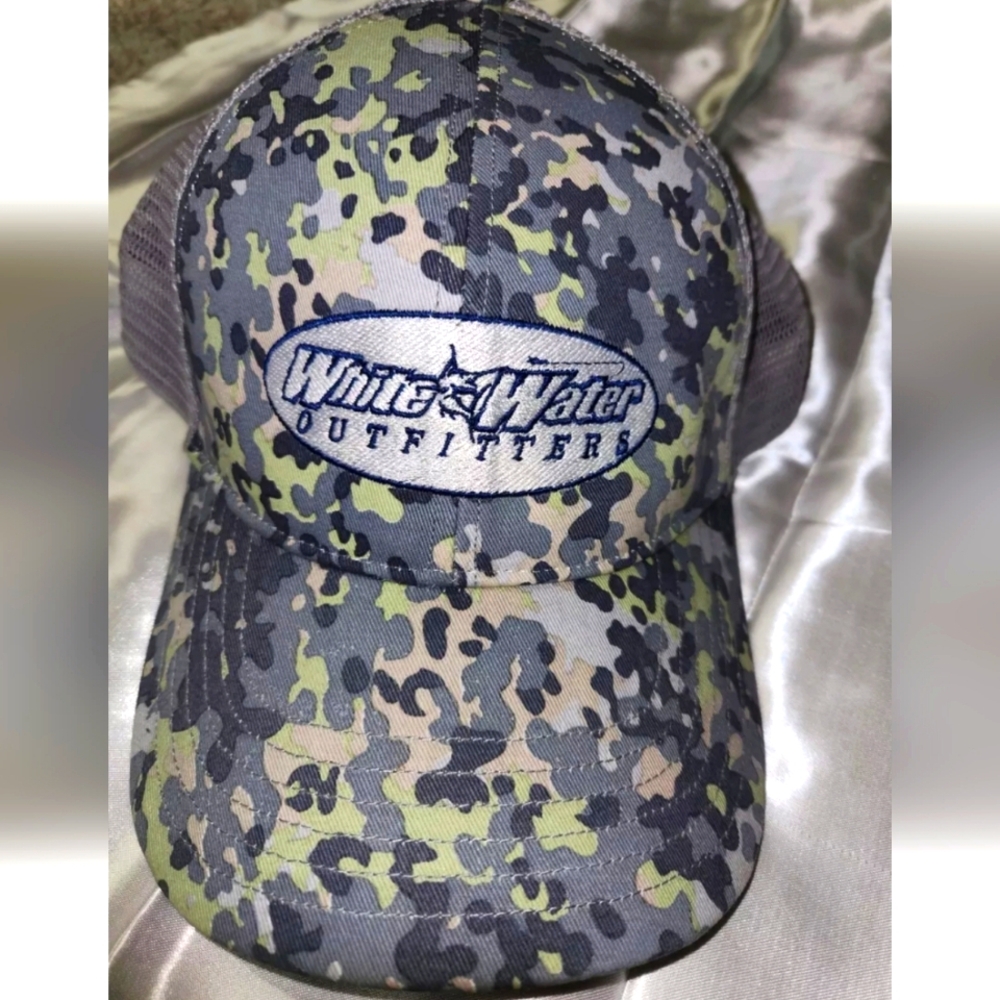 Whitewater Outdoors Simms Hat Cap Brown Camo Snapback Adjustable Camouflage